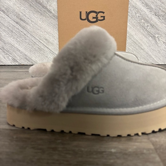 UGG | Disquette Cozy Fur Lines Slippers In Campfire Grey NEW - Picture 4 of 12